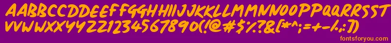 フォントSignboard – 紫色の背景にオレンジのフォント