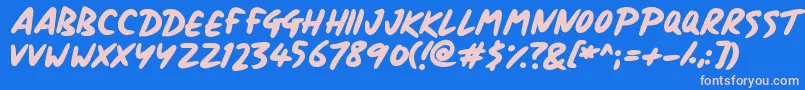 Fonte Signboard – fontes rosa em um fundo azul