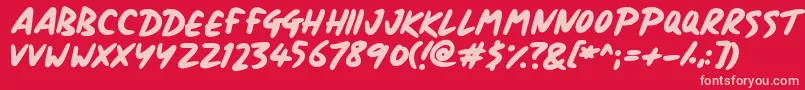 Signboard Font – Pink Fonts on Red Background