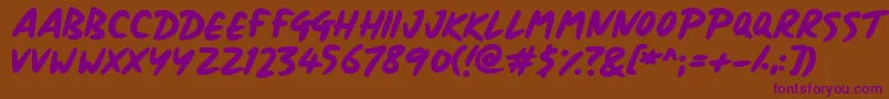 Police Signboard – polices violettes sur fond brun