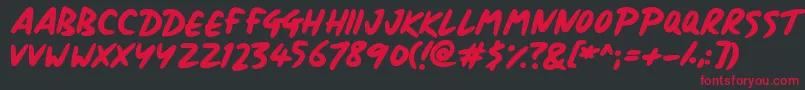 フォントSignboard – 黒い背景に赤い文字