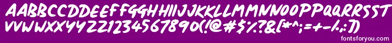 Signboard-Schriftart – Weiße Schriften auf violettem Hintergrund
