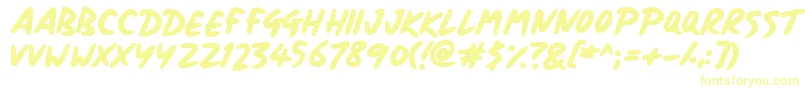 フォントSignboard – 白い背景に黄色の文字