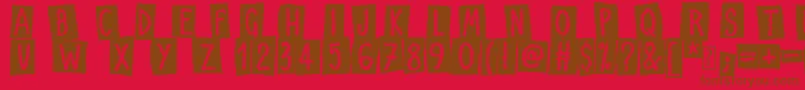 Craps of Paper Font – Brown Fonts on Red Background