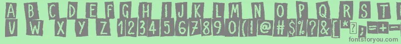 フォントCraps of Paper – 緑の背景に灰色の文字