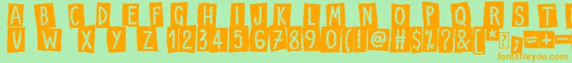 Craps of Paper Font – Orange Fonts on Green Background