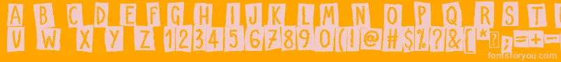 Craps of Paper-Schriftart – Rosa Schriften auf orangefarbenem Hintergrund
