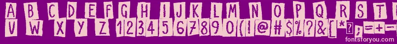Craps of Paper Font – Pink Fonts on Purple Background