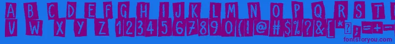 Шрифт Craps of Paper – фиолетовые шрифты на синем фоне