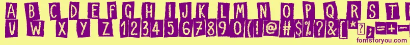 Craps of Paper Font – Purple Fonts on Yellow Background