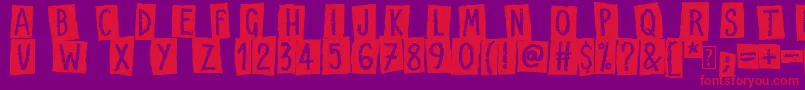 Czcionka Craps of Paper – czerwone czcionki na fioletowym tle