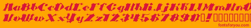 フォントCRASB    – オレンジの背景に赤い文字