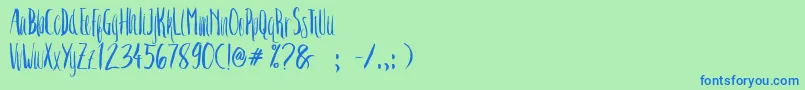 Crash One Font – Blue Fonts on Green Background