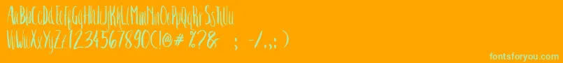 Crash One Font – Green Fonts on Orange Background