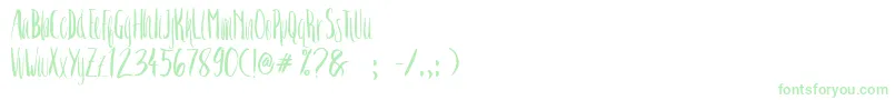 Crash One-Schriftart – Grüne Schriften auf weißem Hintergrund