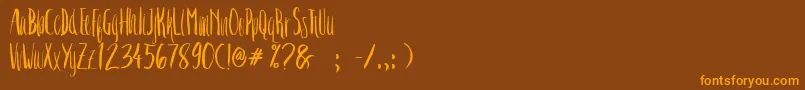 Crash One Font – Orange Fonts on Brown Background