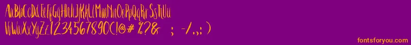 フォントCrash One – 紫色の背景にオレンジのフォント