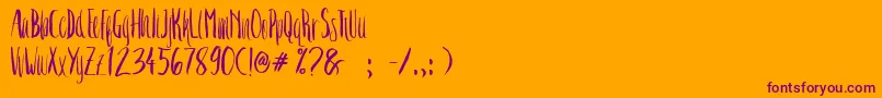 Crash One-Schriftart – Violette Schriften auf orangefarbenem Hintergrund