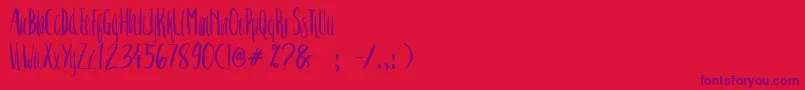 Crash One Font – Purple Fonts on Red Background