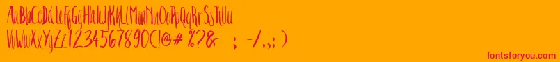 Crash One Font – Red Fonts on Orange Background