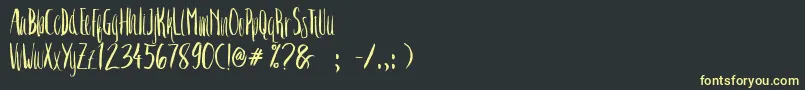 フォントCrash One – 黒い背景に黄色の文字