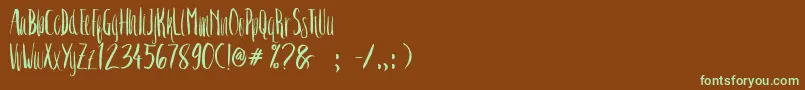 Шрифт Crash One – зелёные шрифты на коричневом фоне