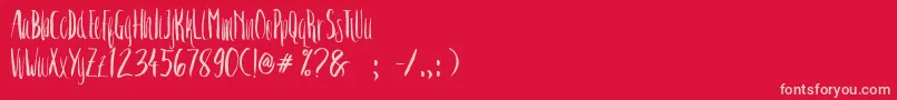 Fonte Crash One – fontes rosa em um fundo vermelho