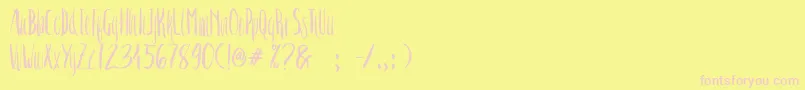 Crash One Font – Pink Fonts on Yellow Background