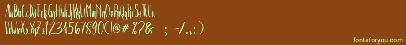 Шрифт Crash Two – зелёные шрифты на коричневом фоне