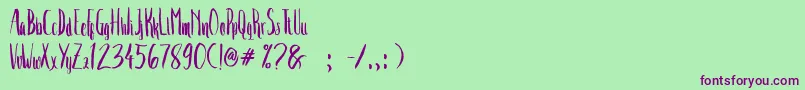 Crash Two Font – Purple Fonts on Green Background