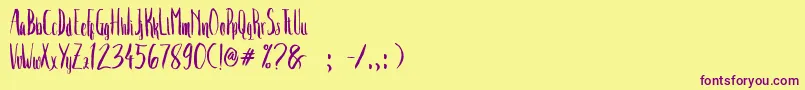 Crash Two Font – Purple Fonts on Yellow Background