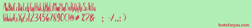 Crash Two Font – Red Fonts on Green Background