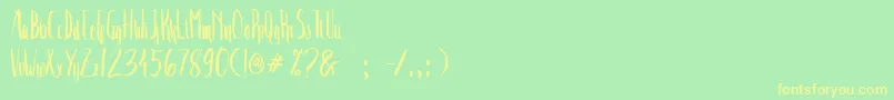 Crash Two Font – Yellow Fonts on Green Background