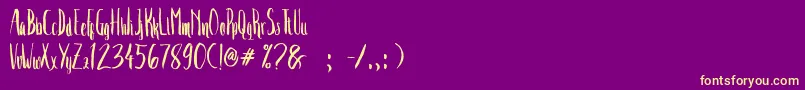 Crash Two Font – Yellow Fonts on Purple Background