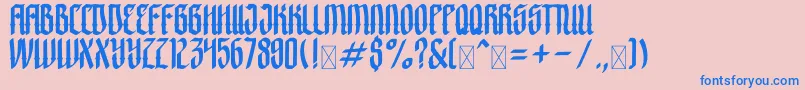 Crashburn Font – Blue Fonts on Pink Background