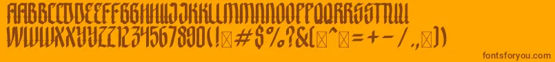 Crashburn-Schriftart – Braune Schriften auf orangefarbenem Hintergrund