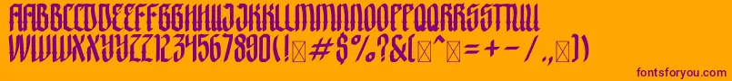 Crashburn Font – Purple Fonts on Orange Background