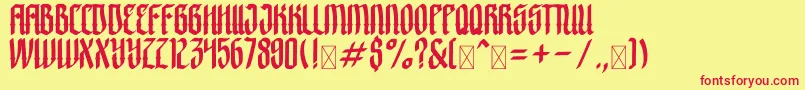 Crashburn Font – Red Fonts on Yellow Background
