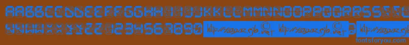 Crashed Scoreboard Font – Blue Fonts on Brown Background