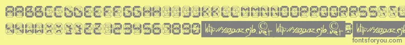 Weitere Informationen zur Crashed Scoreboard-Schriftart Crashed Scoreboard-Schriftart – Graue Schriften auf gelbem Hintergrund