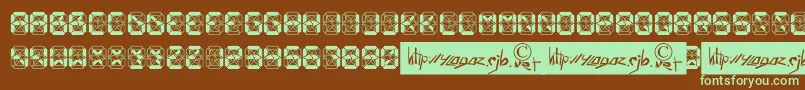 Шрифт Crashed Scoreboard – зелёные шрифты на коричневом фоне