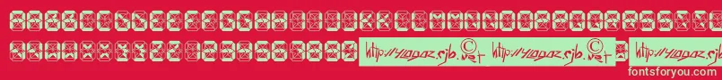Czcionka Crashed Scoreboard – zielone czcionki na czerwonym tle