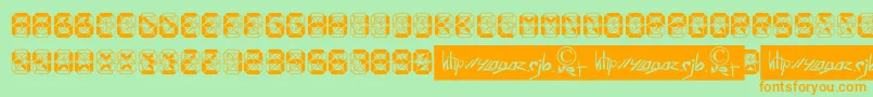 Crashed Scoreboard Font – Orange Fonts on Green Background