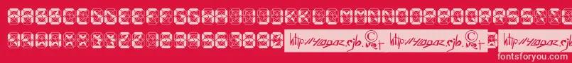 Crashed Scoreboard Font – Pink Fonts on Red Background