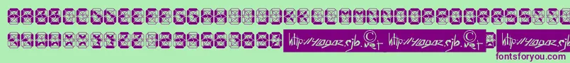 Crashed Scoreboard Font – Purple Fonts on Green Background