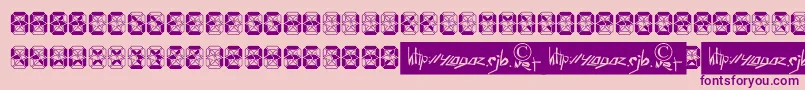Crashed Scoreboard-Schriftart – Violette Schriften auf rosa Hintergrund
