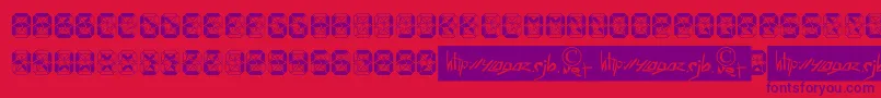 Crashed Scoreboard Font – Purple Fonts on Red Background
