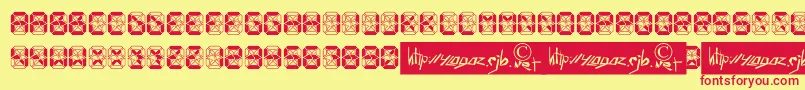 Crashed Scoreboard Font – Red Fonts on Yellow Background