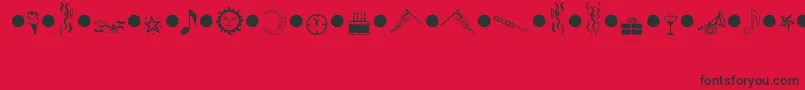PartiesMt Font – Black Fonts on Red Background