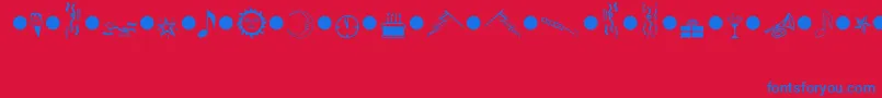 PartiesMt Font – Blue Fonts on Red Background